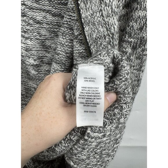 Telluride Wool Blend Zip Front Sweater Women Small Grey Holiday Winter Festive - Picture 4 of 10